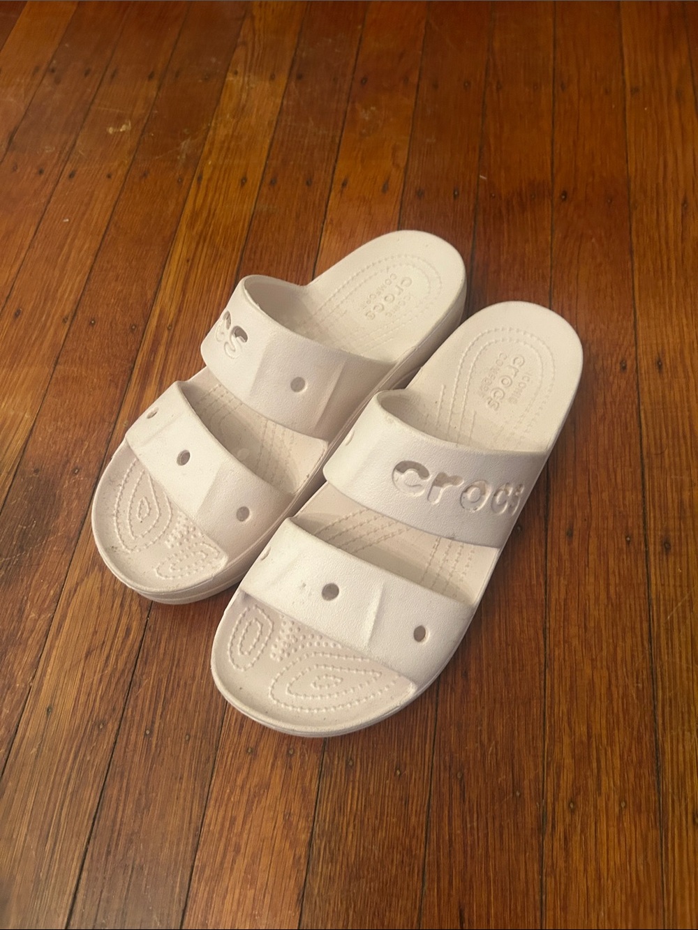 CROCS Women’s Double-Strap Slide Sandals in Light Pink